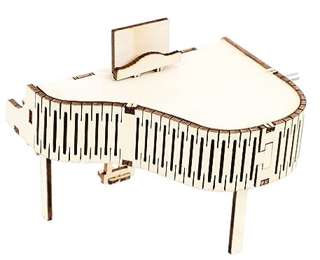 Zerodeko Bastel-Spieluhr mechanische Spieluhr Bürodekoration kinder rätsel Modelle basteldekoration aus holz selber machen schreibtisch büro dekor Klavier Musikbox einstellen Grammophon 3d
