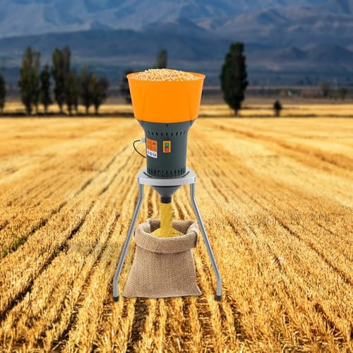 Molino de cereales 50L, molino de maíz eléctrico, molino de cereales secos con 5 tamices de molienda, para moler granos de maíz secos, ideal para uso doméstico o agrícola