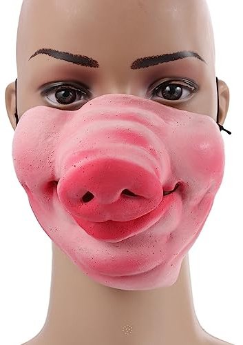 Holibanna Lustige Halbgesichtsmaske Cosplay-kopfbedeckung Schweinemotiv Bequeme Passform Kein Plastikgeruch Für Halloween Weihnachten Ostern Festivals