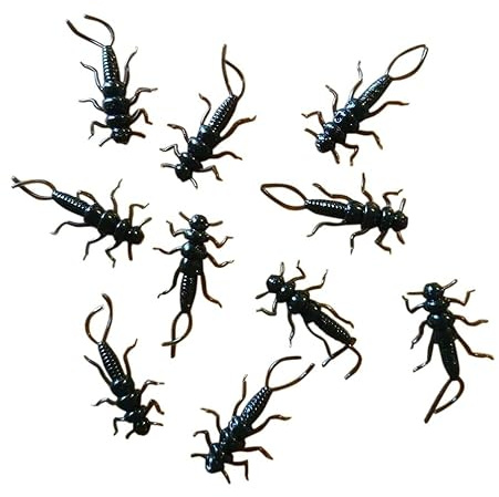 PA Lures Black Soft Plastic stonefly 20 Pack