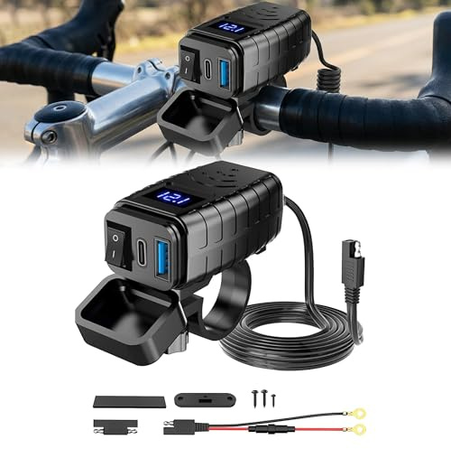 12V Motorrad USB Steckdose - Wasserdicht mit QC3.0 und Voltmeter