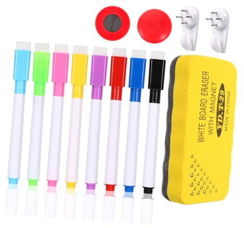 HAPINARY Magnetische Whiteboard Zubehör Mit Farbigen Whiteboard Stiften Magneten Haken Und Abwischbarem Radierer Für Büro Schule Und Präsentationen