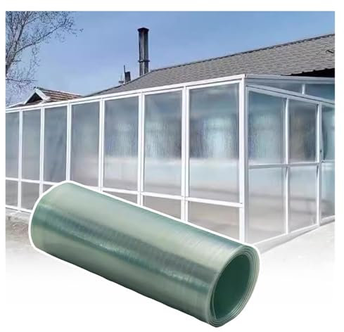 Plaque De Toiture en Polycarbonate, Résistant UV Film Transparent Serre Résistant Impacts, for Auvent Et Jardinage, Facile Installer Et Personnaliser(2X 16.4ft)