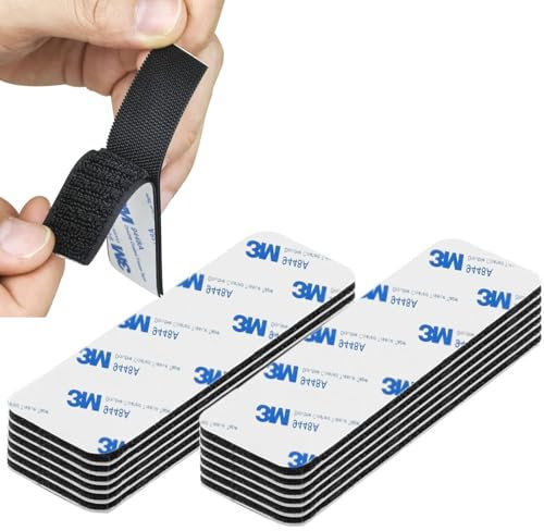 OMBRISA Feltro Adesivo 10 pezzi, Adesivi Biadesivo Extra Forte 3 x 10cm, Riutilizzabile Feltro Adesivo Forte per Tessuto, Rettangolo Stretch Adesivo per Casa, Ufficio (10pcs)