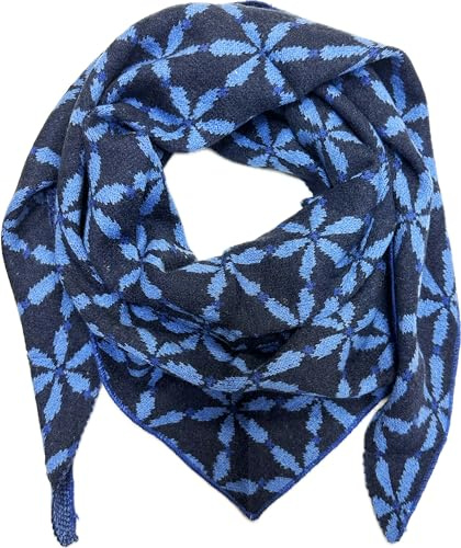 Jeamis XXL Dreieck Strickschal Blumen Muster Warmer Winter Schal Fashion Tuch Herbst Frühling Dreieckschal Schlauchschal Stola Wolle Tuch