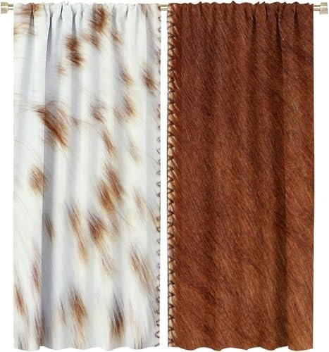 Vorhang Blickdicht Gardinen Mit Ösen - 2 Stücke 280 (B) X 180 (H) cm Verdunklungsvorhänge 3D Tierische Textur Muster Thermovorhang Für Kinderzimmer Schlafzimmer Weihnachtsgardinen 9426351330084