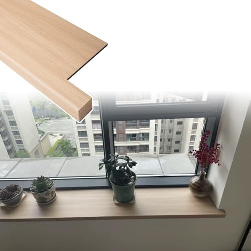Copertura/Protezione per davanzale in Finto Legno, da 23,6-86,6 Pollici di Lunghezza con Bordo da 1,5 Pollici, Piastra di Protezione per Bordi di finestre a bovindo (220x30 cm/86,6x11,8 poll