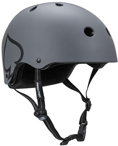 Pro-Tec Low PRO zertifizierter Skateboardhelm, ideal für Skateboarden, Radfahren, BMX und Rollschuhlaufen, Größe L, XL, Grau matt | BMX/Skate