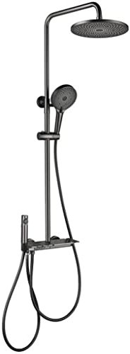 Shower Mixer Set Doccia Doccia, Rubinetti per Doccia a Parete Gun Grey Set Miscelatore deviatore in Ottone Soffione Doccia a Pioggia per Bagno Vasca con doccetta a Pioggia Quadrata Rotonda da 8