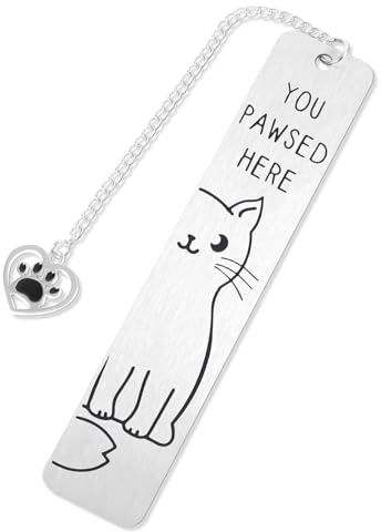 Katzen Lesezeichen, Süßes Lustiges Katzen-Lesezeichen aus Metall für Frauen Lesende You Pawsed Here Lesezeichen Geschenk für Katzenliebhaber für Frauen Männer Uchliebhaber
