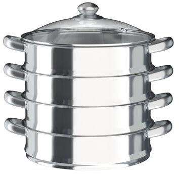 5 Lagiger EdelstahlkleingeräTe KüChe Dampfkocher Gardampftopf Edelstahl Mantykocher Schongarer Dampfkochtopf KartoffeldäMpfer Suppentopf Dampftopf Zuhause Kochgeschirr Dampfgar 26/28/30Cm (30cm)