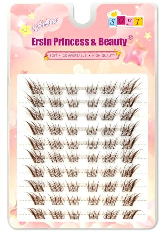 Brown Wimpern Extensions Set 60Pcs 8-12mm Mixed Clear Band Künstliche Wimpern Cluster Lashes Extension Natürlicher Look Lash Clusters Individuelle Wimpern Extensions(SDJ)
