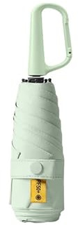 erised's bifrost Mini Paraguas Plegable de Viaje Con Asa de Mosquetón para Hombre Mujer Niños/6 Varillas/Ligero Portátil Compacto/Protección UV/Teflón/Sol Lluvia/Bolsillo Bolso