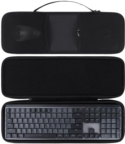 Peyyargo Funda para Logitech MX Teclado Mecánico Iluminado Performance | Teclado Funda, Estuche Rígido Eva, Bolsa rígido portátil, Funda protectora con asa de transporte, Para viajes