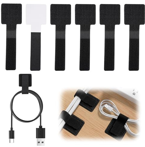 30 Pièces Serre-Câbles Réutilisables avec dos Adhésif Puissant, 9CM Réglable Scratch-Cable avec Adhésifs, Organisateur de Câble en Nylon, Sangle Câbles Réutilisables pour Bureaux, Maison, Cuisine