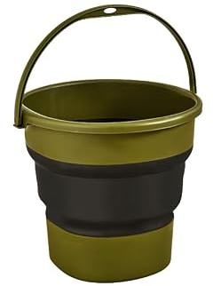 Gorocking Faltbare Eimer 4L/7L/13L mit Henkel Putzeimer Faltbar für Camping, Angeln, Putzen, Autowäsche Weich großes Fassungsvermögen leicht stilvoll (Olivgrün, 7L)