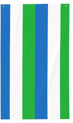 Bandera decorativa de jardín con estampado de bandera de Sierra Leona, poliéster, impresión viva, lista para vacaciones y fiestas