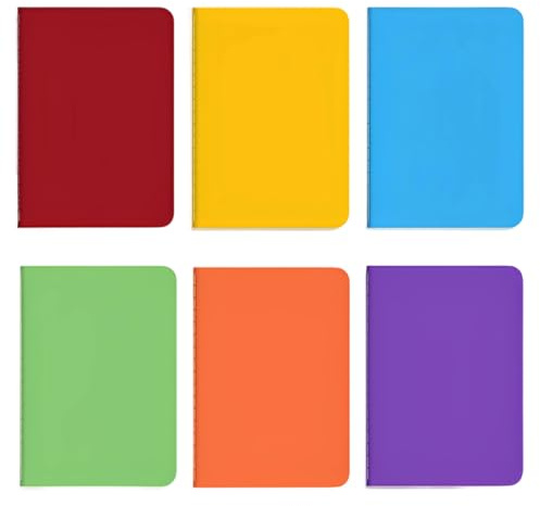 WUSJCOF Bloc de notas (6 unidades), Libretas pequeñas A6, Cuadernos de bolsillo, Notebook para field notes, Cubierta de papel kraft, para diarios, escribir un plan (14 cm x 9 cm) (6 colores)