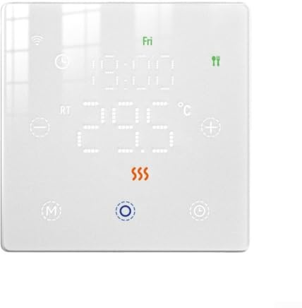 Thermostat intelligent avec connectivité Zigbee avec programmation programmable et télécommande via et pour systèmes de chauffage domestique (blanc)