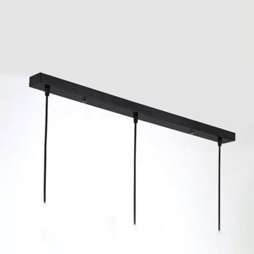 DESHOME L 60cm Lampenbaldachin 3 Loch Baldachin Lampe Schwarze Metall Deckenrosette Matt Abdeckung Baldachin für 3 Lampen Kabelabdeckung Deckenbaldachin, für Hängeleuchte Deckenleuchte