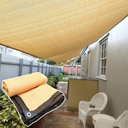 Tela de sombra resistente a los rayos UV para patio, jardín e invernadero, malla de protección solar al aire libre, con ojales, lona de malla versátil para gallinero y cochera. Tamaños: 1 x 1 m a 10 x