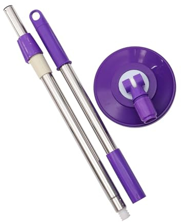 DECOMELODY Poteau de Vadrouille Rotatif Acier Inoxydable Manche Télescopique Remplacement pour Système de Nettoyage Commercial Manche Balai Essoreur Rotatif