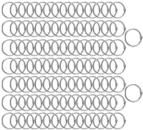 Anelli per libri in metallo, 100 pezzi da 15 mm, piccoli anelli per libri, anelli per rilegatura, anelli per libri per la rilegatura, anelli per schede perforate, materiale per ufficio per quaderni