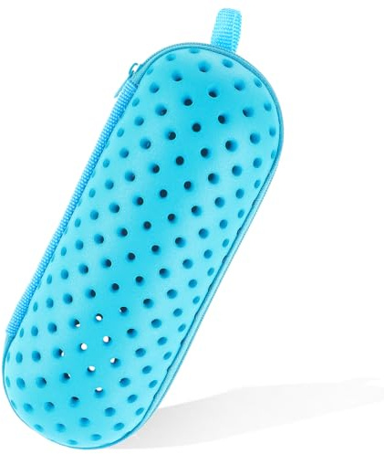 Simglasögon fodral simning glasögonfodral hårt fodral glasögonfodral med dragkedja och dräneringshål unisex simglasögonfodral bärbar vattensport glasögonfodral för simglasögon solglasögon