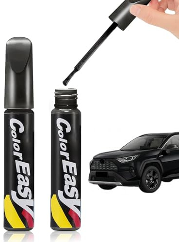 MenYiYDS 2 Pezzi Penna Ritocco Carrozzeria Lucido,12 ml Penna per Ritocco Auto, Pennarello Copri Graffi Auto,Pennas Ritocco Vernice Autos,Pennas per Rimuovi Graffi Autos per Riparazione Graffi,Nero