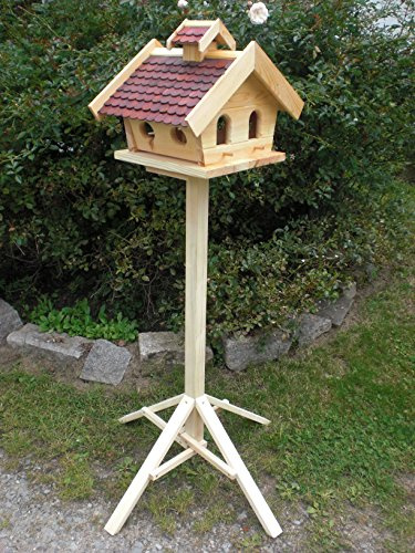 Vogelhaus-Vogelhäuser Vogelfutterhaus Vogelhäuschen aus Holz Vogelhausständer Nistkasten Schreinerarbeit in unterschiedlichen Farben erhältlich … (Vogelhaus mit Ständer V009+S1)