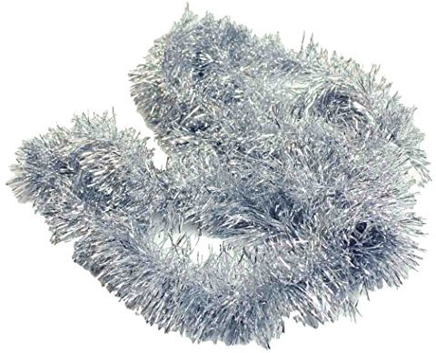 HAAC Girlande Tanne Lametten Länge 2,7 Meter Farbe Silber für Weihnacht Weihnachten