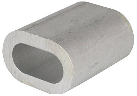 Pressklemme aus Aluminium DIN EN 13411-3 (DIN 3093) - (10 Stück) - Ds = 2 mm - Alu Klemme Presshülsen Drahtseilklemmen OVAL | BOOTSTEILE BRAUER®