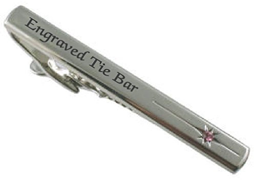 Pink Light Rose Kristall mit Gravur Krawattenklammer Bar ~ personalisierbar Krawattennadel plus select Geschenk Tasche