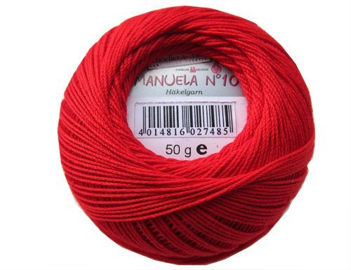 Schoeller Manuela Filethäkelgarn 100% Baumwolle Rot 2.5 mm Garn