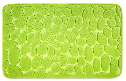WohnDirect Badezimmerteppich mit Memory Foam - Rutschfester Badteppich - Badematte waschbar & schnelltrocknend auch ideal als Duschvorleger - Badvorleger 50 x 80 cm - Grün