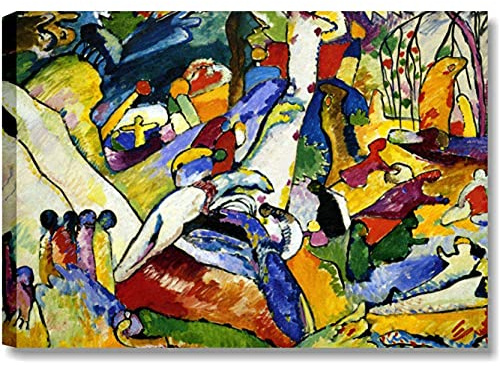 Quadri L&C ITALIA Kandinsky Quadro Stampa su Tela Astratto da Parete 70 x 50 per Soggiorno Moderno Cucina Camera da Letto Ufficio Salotto - Composizione II