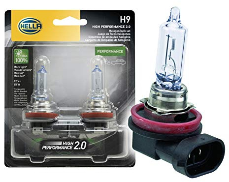 HELLA H9 2.0TB High Performance Bulb, 12V, 65W, 2 Pack