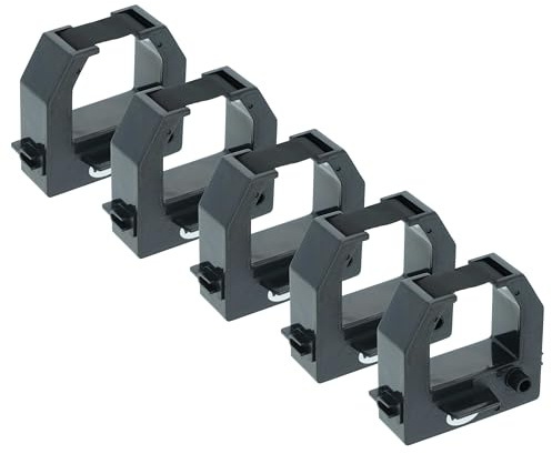 vhbw 5x Farbband Schriftband kompatibel mit Amano EX-1550 | BX-1500, BX-1600, AS1000, AS1000A, 60i Nadeldrucker, Bondrucker - Schwarz
