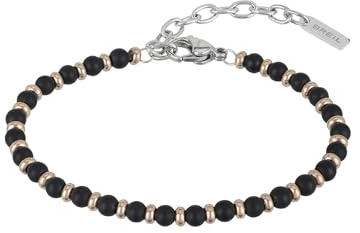 Breil Sammlung BLACK ONYX, Armband Herren aus STAHL, NATURSTEINE | Sammlung BLACK ONYX, Armband, Maße 22,5 cm, Schmuck als Geschenkidee Herren