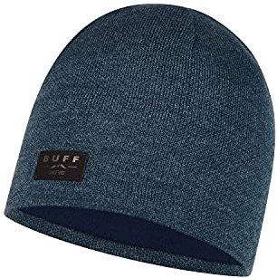 Buff Men Knitted Hat - Solid Navy, One Size