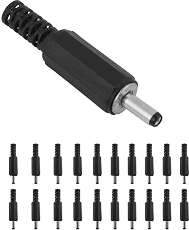 Dioche 20 Pack DC Power Jack Adapter Connector, DC Socket Adapter, Male Power Cable Adapter Plug Jack Connector for Small Electronics Projectors and CCTV, 3.5mm x 1.35mm