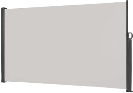 LARS360 Tenda Laterale Tenda da Sole Laterale Protezione Privacy, Parasole, Poliestere e Alluminio, Supporto in Metallo per Balcone e Terrazzo (180 x 300 cm, Grigio)
