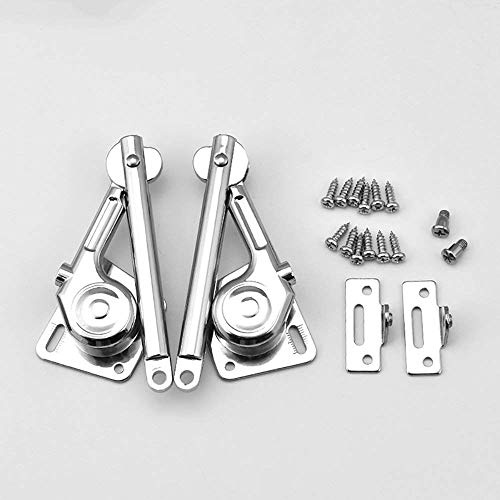 Ecosway 2 Teile Schrank Tür Puffer Unterstützung Scharniere, Vorne Kapuze Gas Geladen Lift Unterstützung Druckfeder, Shocks Feder Dämpfer, 75/90/100 Grad Unterstützung Scharnier für Schrank Tür Möbel