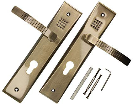 KOTARBAU Türdrücker 72 mm PZ Türgriff Patin Türbeschlag Türklinke Drückergarnitur Langschild Türdrückergarnitur Innentür Außentür Handgriff Torbeschlag (Ausführung PZ, 72 mm)