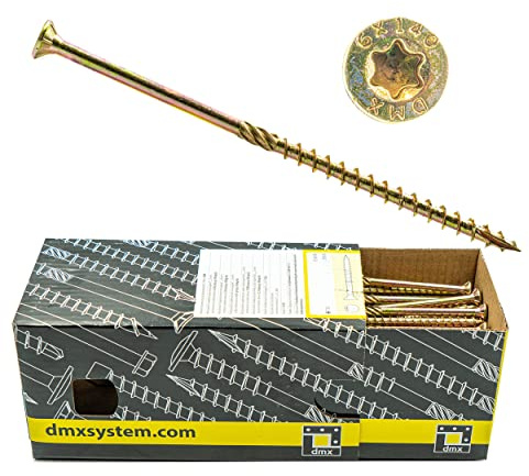 CS Ø6,0-10,0 Senkkopf Holzschrauben Spanplatten Konstruktionsschrauben Gelb Torx (6,0 x 160mm 100 Stk.)