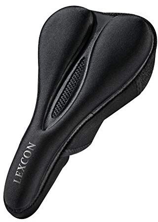 LEXCON Bike Gel Seat Cover – Hollow and Breathable Gel Seat Cushion for Bike – Saddle Cushion with Hook and Loop Fastener – Comfortable and Durable – 7-Layer Design for Long Distance Riding