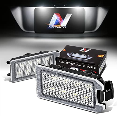 NUVISION LIGHTING Pair of LED License Plate Lights Compatible with 15-17 Viper / 14-20 Grand Cherokee, 68228930AA 68228931AA, NVL-LPL-027