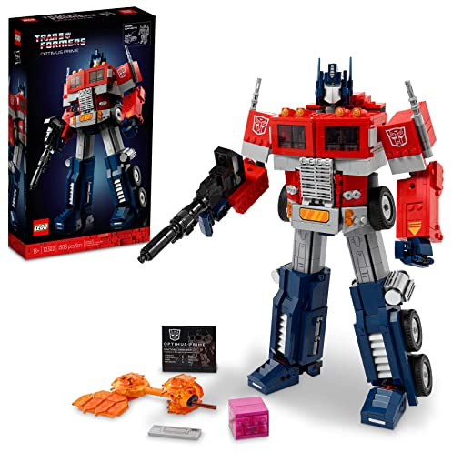 LEGO Icons Optimus Prime 10302 Transformers Figure Set, Collectible Transforming 2-in-1 Robot and Truck Model Building Kit for Adults, Perfect for Display or Play