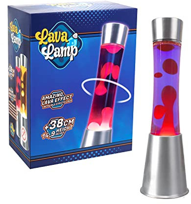 Lavalampe Rosa Und Lila | Lava Lampe | Lavalampe Groß 38 Cm | Lava Lampe Kinder Und Kinder und Erwachsene | Ideal für Meditation | Schlafzimmer, Wohnzimmer, Wohnzimmerdekoration | Originelles Geschenk