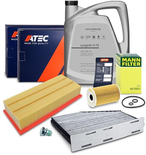 ATEC Germany Inspektionspaket Filterset mit 1x Ölfilter, 1x Luftfilter, 1x | Kompatibel mit: AUDI A3, A3 Cabriolet, A3 Sportback, Q3, TT, TT Roadster, SEAT ALHAMBRA, ALTEA, ALTEA XL, LEON